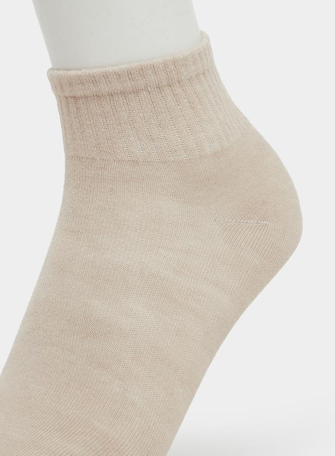 Styli Pack of 5 - Khaki Ribbed Ankle Socks - Image 3